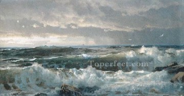 Paisaje de surf en rocas William Trost Richards Pinturas al óleo